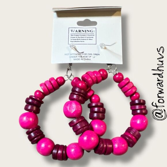 Bundle Sale 3 for $15 | Princess Accessories Pink Hoop Earrings - Picture 6 of 7